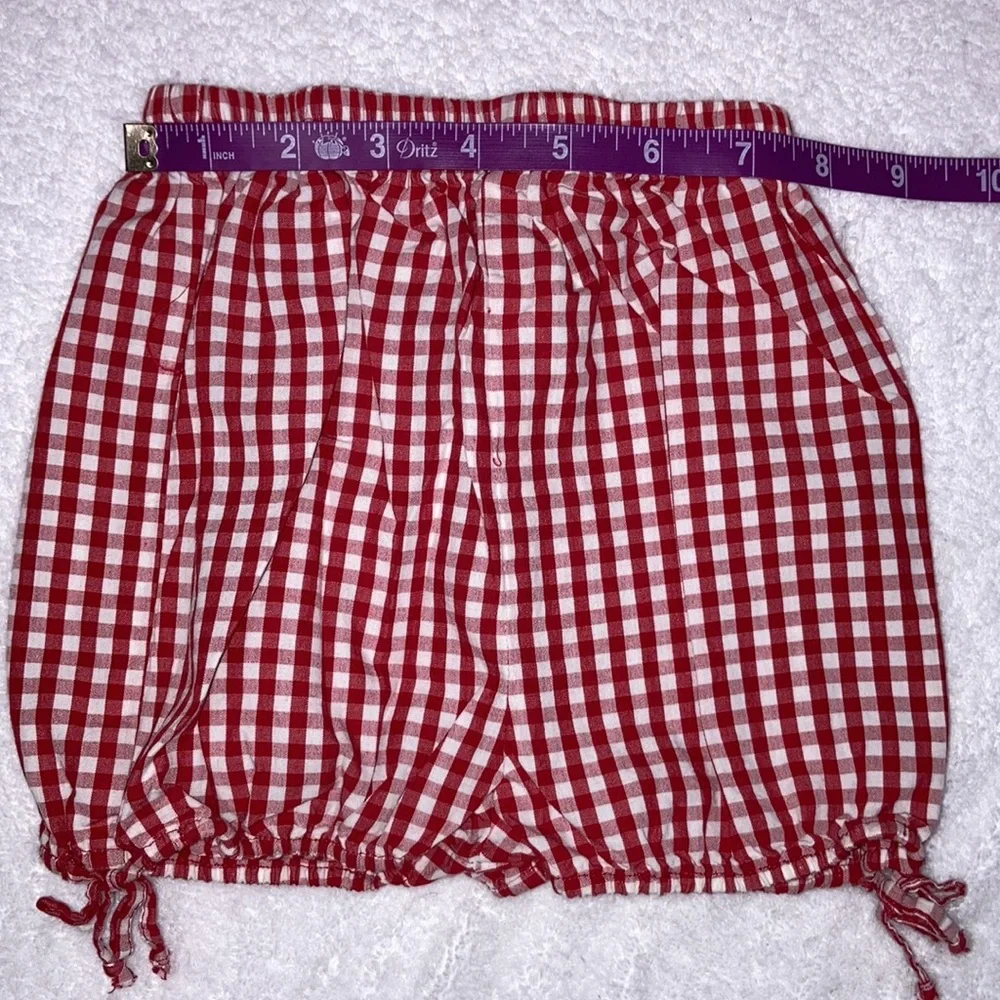 The children’s place red check denim jumper and bloomers 6/9m
